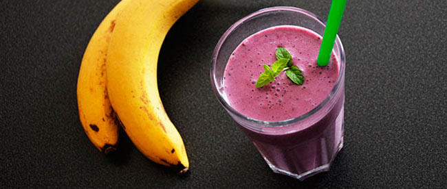 Smoothie banán&borůvky